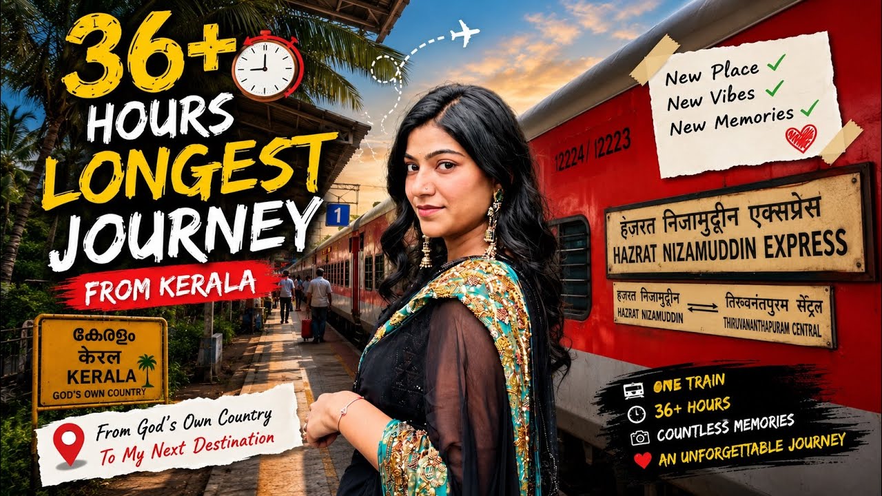     36+ Hours on India&rsquo;s Longest Train Journey | Kerala to Delhi to Uttar Pradesh 🇮🇳