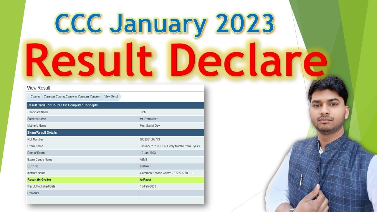 CCC Result January 2023 has declared.