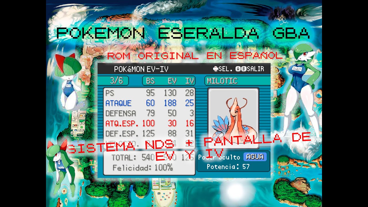 Pokemon GBA Esmeralda 😱 Sistema PANTALLA EV Y IV + NDS 👀