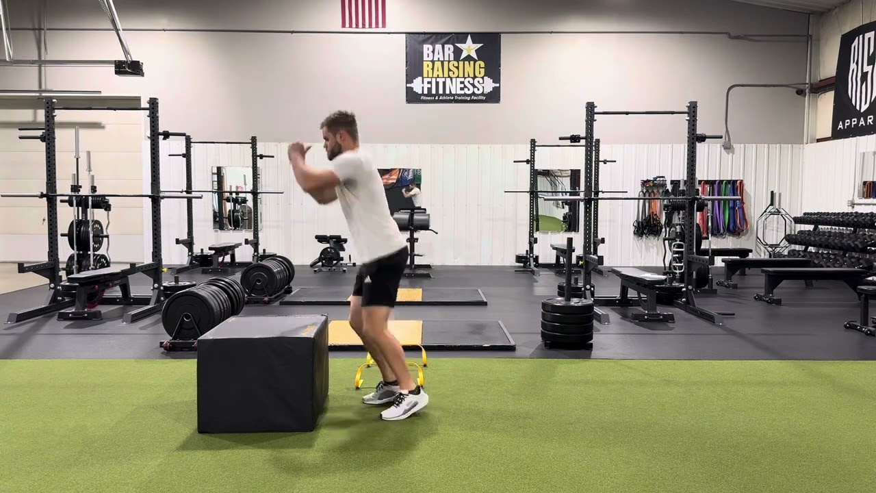 Mini Hurdle Lateral Run to Box Jump