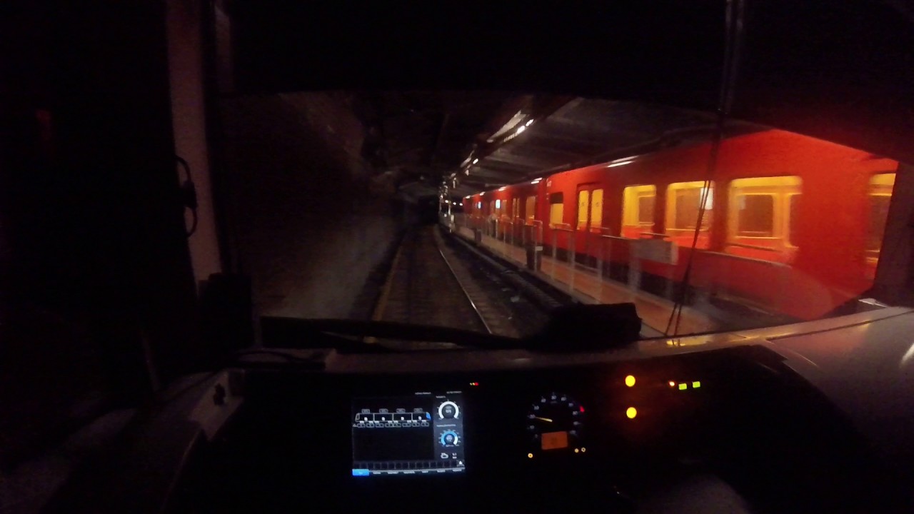 Helsinki metro. Mellunmäki-Ruoholahti. Kuljettajan näkymä. Drivers view. Part 3/3.