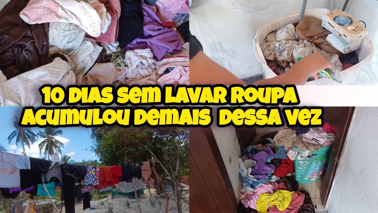 10 DIAS SEM LAVAR ROUPA // LAVANDO ROUPA NO TANQUINHO QUEBRADO 