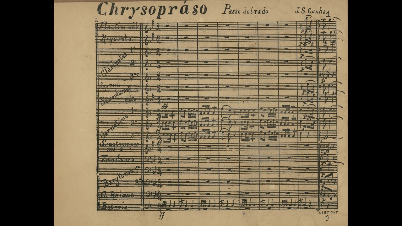 Chrysopraso (Passo Dobrado) J. S. Cunha [O Philarmonico Portuguez, S&eacute;rie 42, N&ordm; 1 (01.03.1910)]