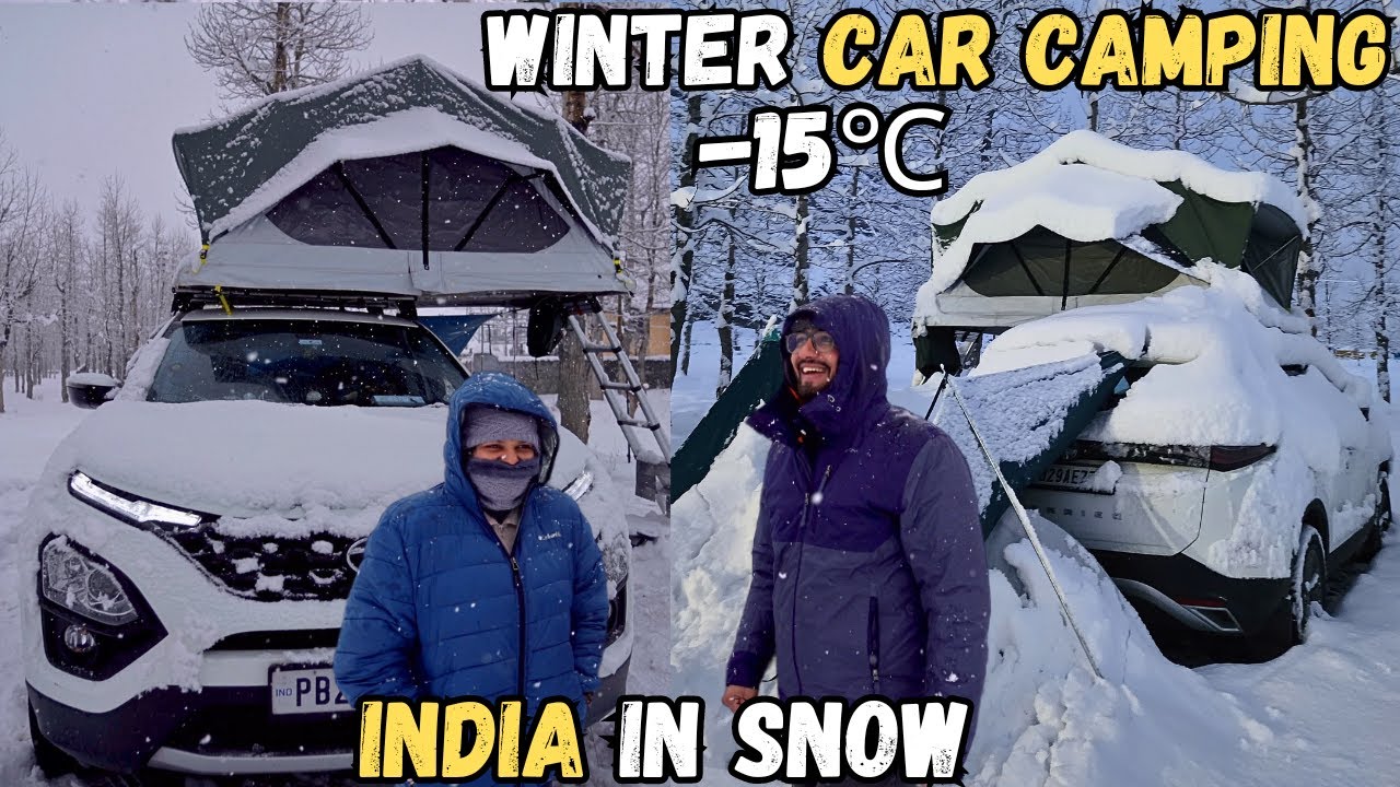 HEAVY SNOWFALL & ROOFTOP CAMPING in my TATA HARRIER ⎜SISSU @Himachalifamily5