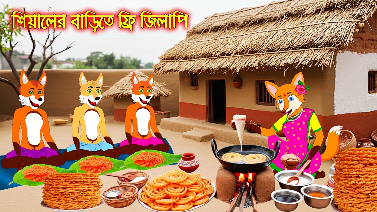 শিয়ালের বাড়িতে ফ্রি জিলাপি | Shiyaler Barite Free Jilapi | Bangla Cartoon | Fox Cartoon