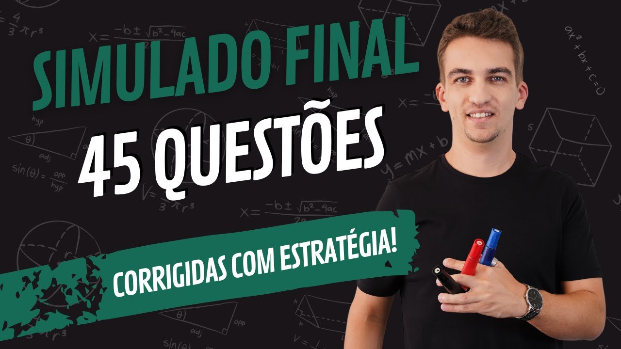 CORRE&Ccedil;&Atilde;O DO SIMULADO COM 45 QUEST&Otilde;ES IN&Eacute;DITAS NO MODELO ENEM! #matematica #enem #simulado