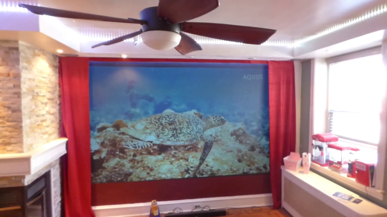 720p - 1080p, long and short throw projectors on our luminous ALR eclipse cinema screen paint!