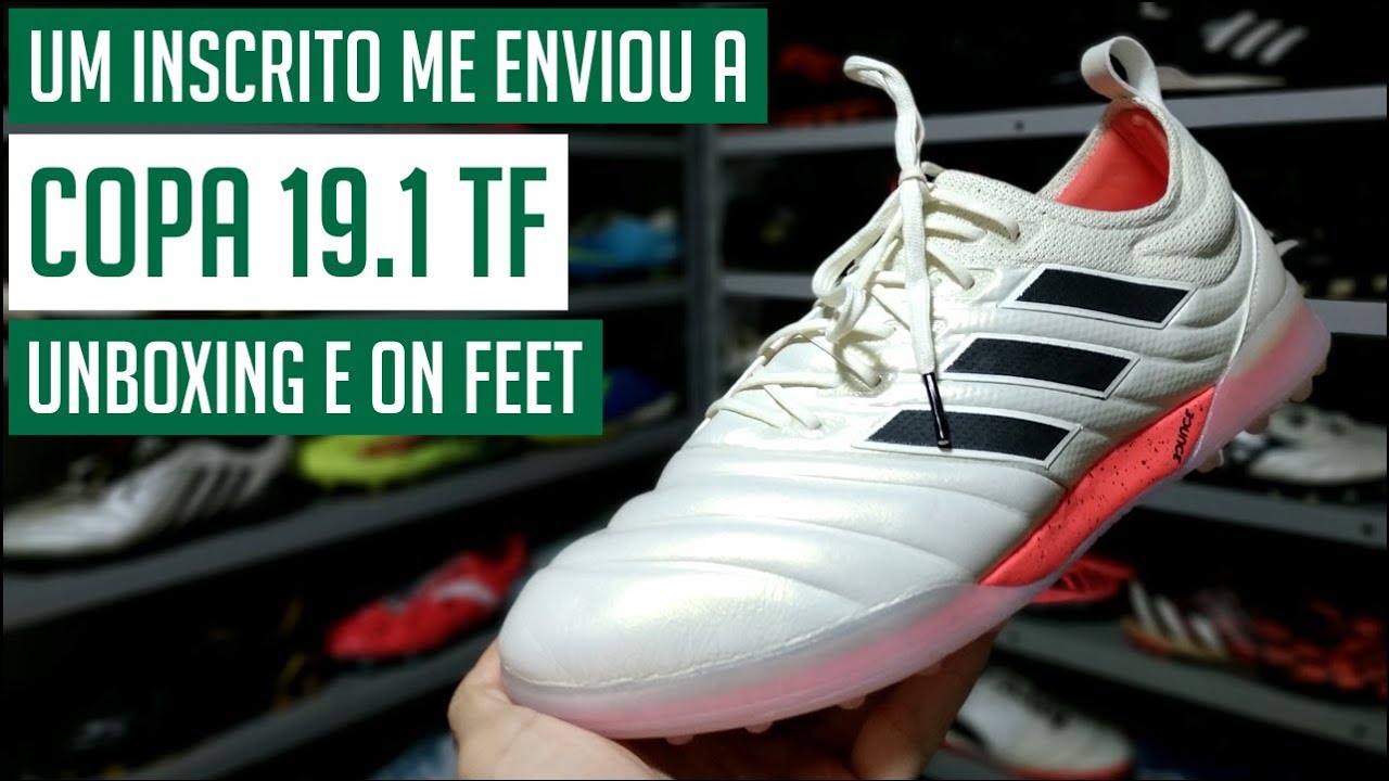 CHUTEIRA ADIDAS COPA 19.1 TF SOCIETY (INITIATOR PACK) - UNBOXING E ON FEET