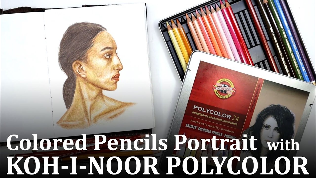 Drawing a portrait with KOH-I-NOOR POLYCOLOR colored pencils