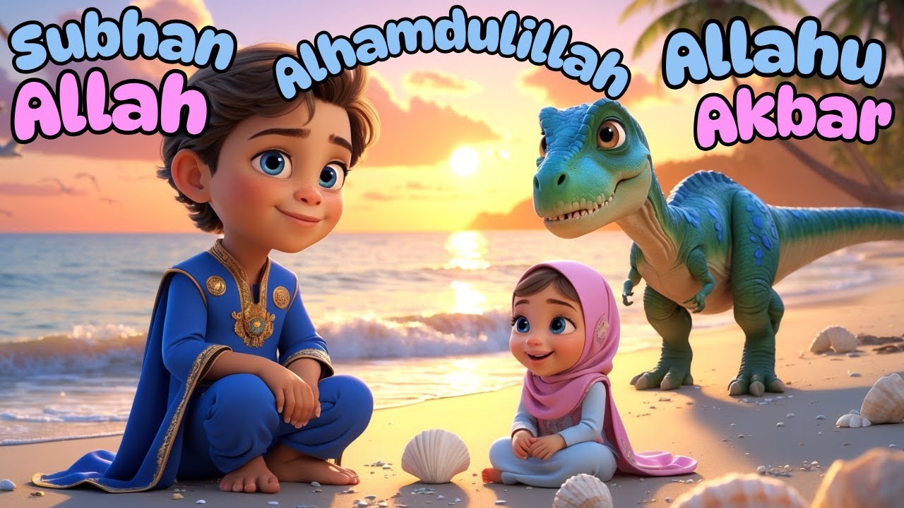 Alhamdulillah ✨Subhanallah 🕋 Allahu Akbar🕌 La ilaha illallah |3D Islamic Cartoon Dhikr Song for Kids