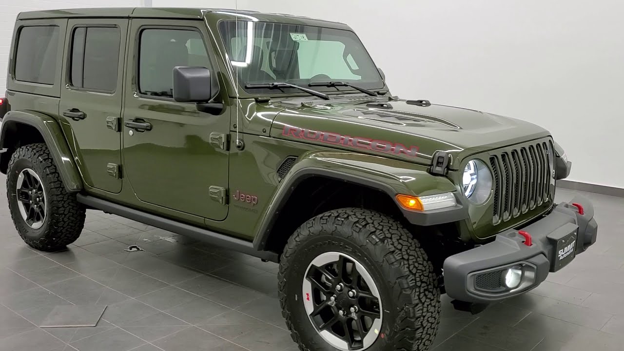 2021 SARGE GREEN JEEP WRANGLER RUBICON UNLIMITED COLOR MATCH TOP WALK AROUND REVIEW 21J18 SOLD!