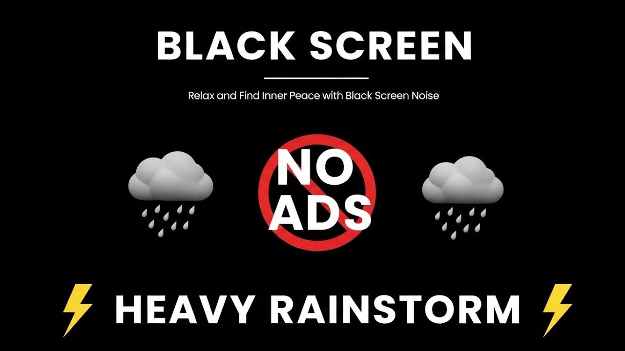 🔴 Heavy Rain and Thunder Sounds for Sleeping – Black Screen | Fall Asleep Fast with Thunderstorm 17