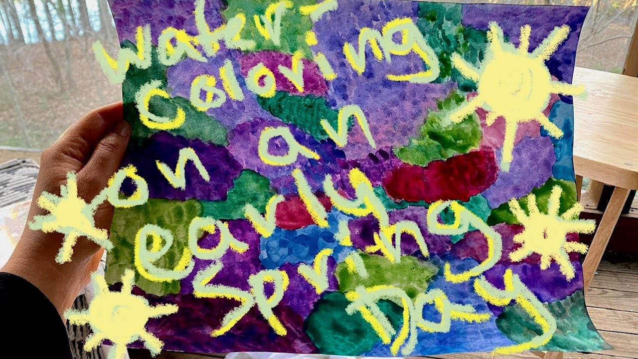 watercoloring on an early spring day | calm music, painting, & anxiety relief