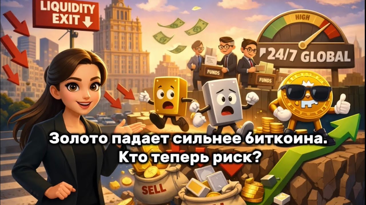 Золото падает сильнее биткоина. Кто теперь риск?