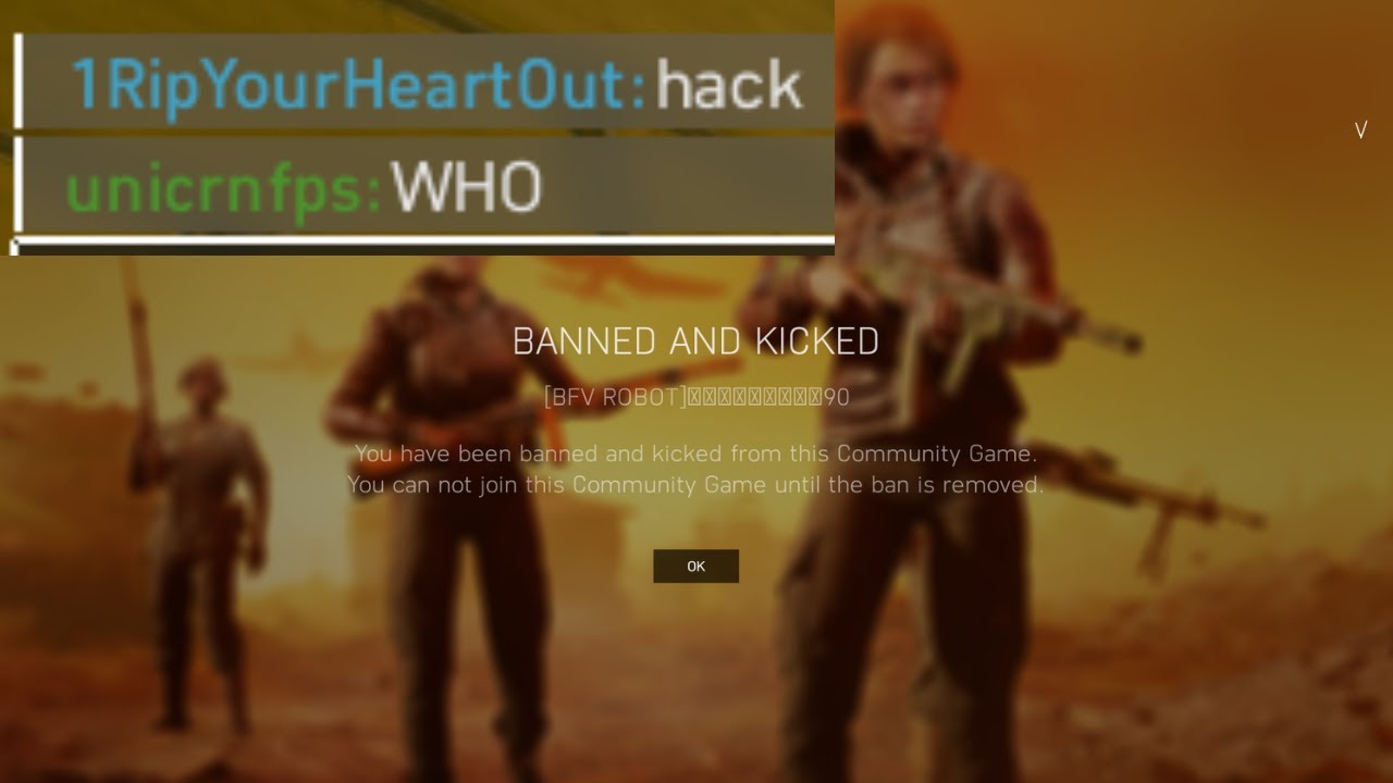 got banned off of battlefield 5 for target switching