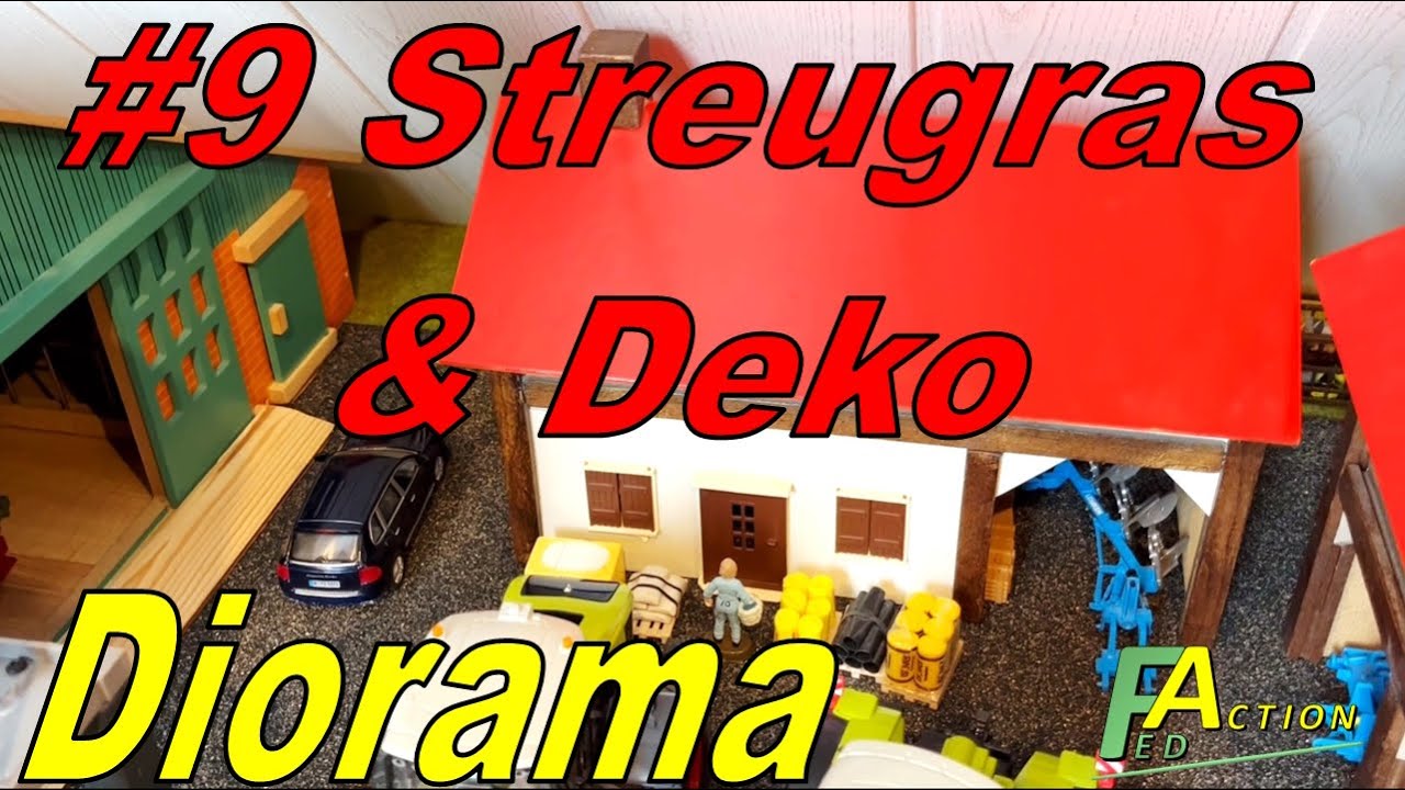 Diorama Vlog 9 Fast fertig Streugras und Deko für das #SIKU #DIORAMA #SELBERBAUEN 1:32