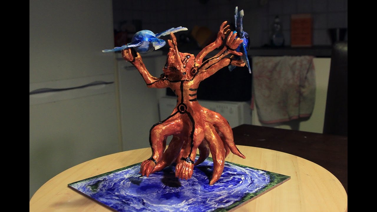 Naruto: 3 Headed Kyuubi Chakra mode sculpting timelapse + turntable and pics