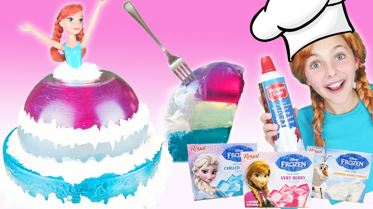 Jello Frozen Anna Doll Dress Dessert | Disney Princess Gummy Food Elsa and Olaf Kids Cooking Recipes