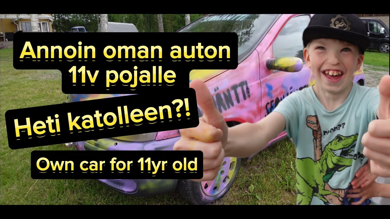 ENG SUB | 11v Pojalle oma auto | Own car for 11y.o