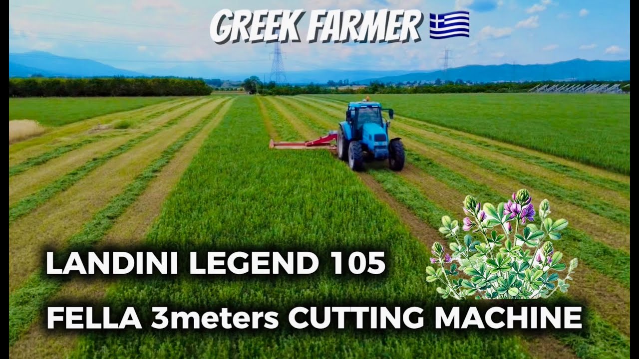 Cutting Grass with FELLA 3meters Cutting Machine and Landini Legend 105 (RAW VIDEO)