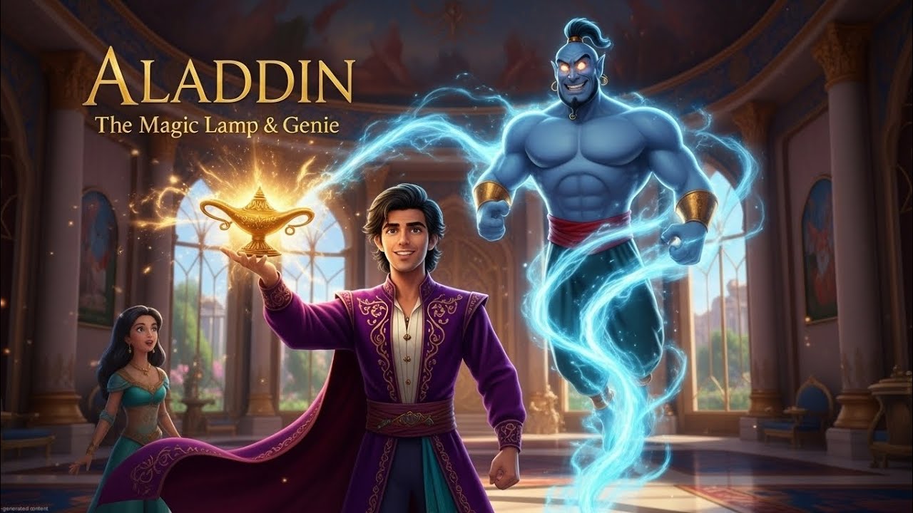 Aladdin : The Magic Lamp and Genie | Full 3D Animated Bedtime Story
