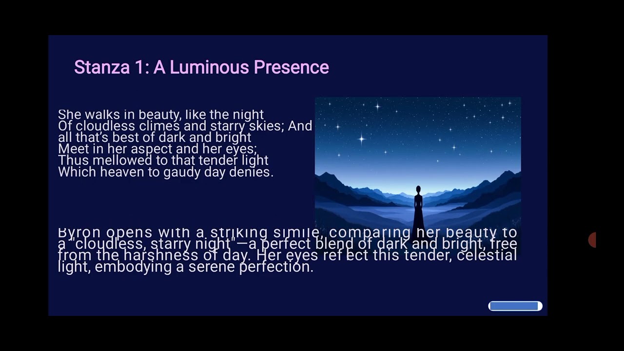 Analysis of she walks in beauty by Lord Byron