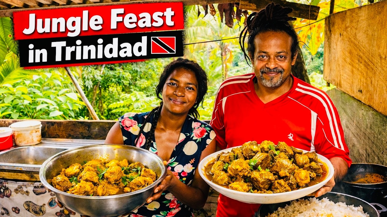 Trini cook up in D jungle with a hidden river paradise! Stew Lamb, curry Duck, Fish and more!