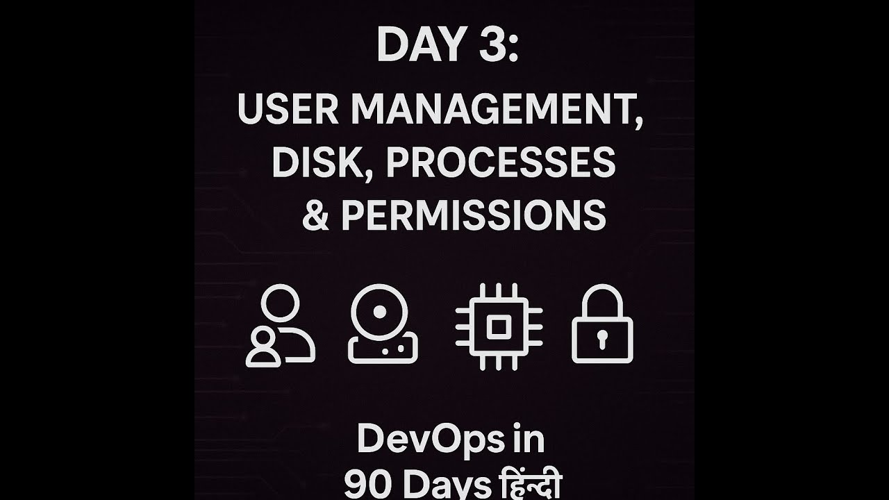 Day 3: Linux User Management, Disk Handling, Process Control & Scheduling | DevOps in 90 Days हिन्दी