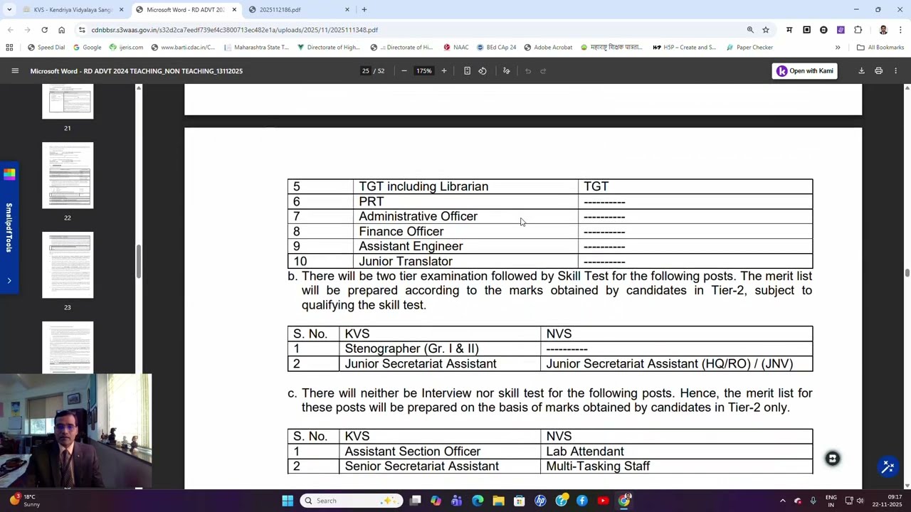 KVS-NVS Recruitment | Selection Process | Tier-1-2 Exam | Paper Pattern | Syllabus |