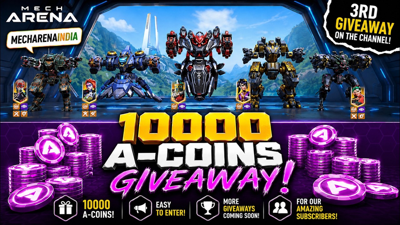 🎉 10,000 ACOINS GIVEAWAY! 😱 20 WINNERS! THANK YOU FOR 10K SUBS! ❤️🔥| Mech Arena
