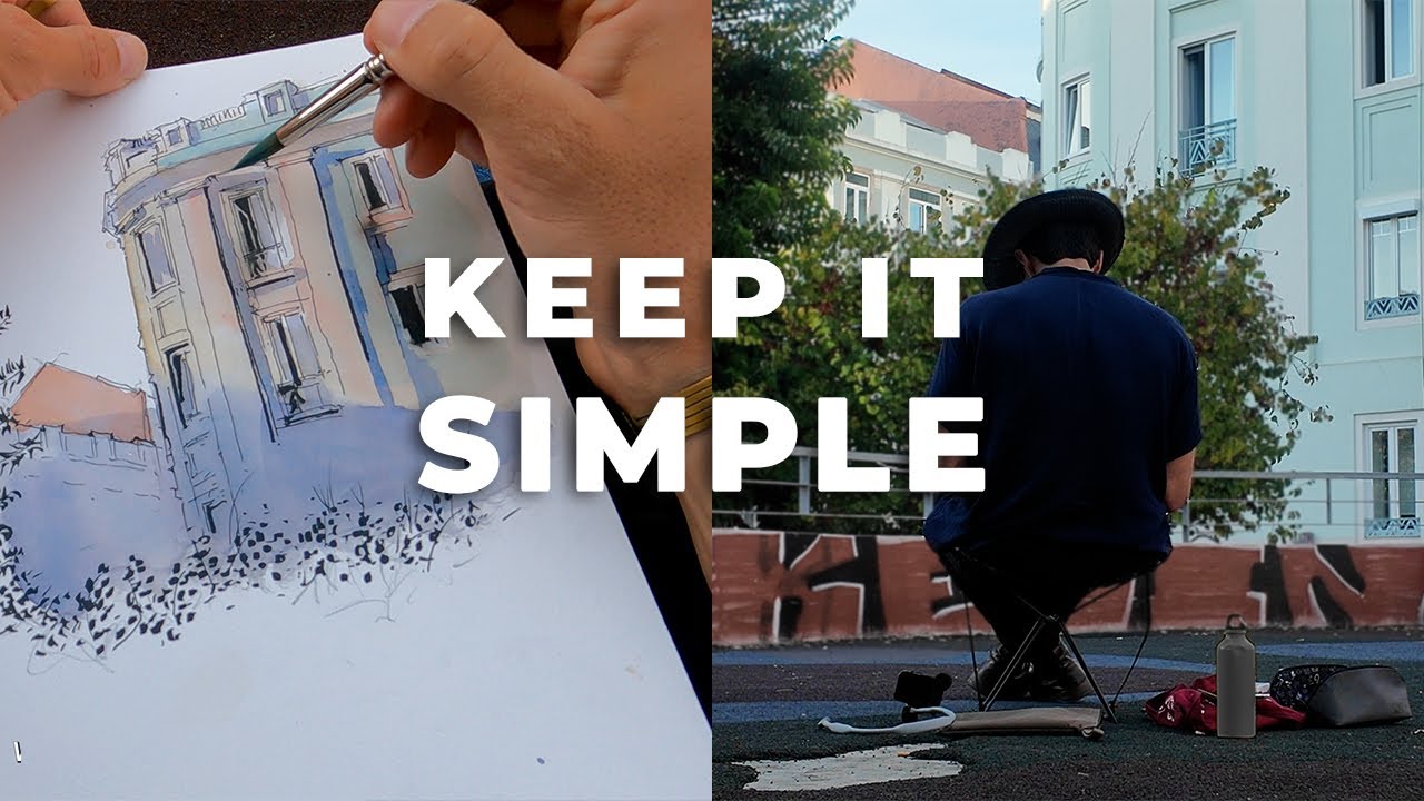 How to Sketch A Simple Scene in Lisbon Step-by-Step