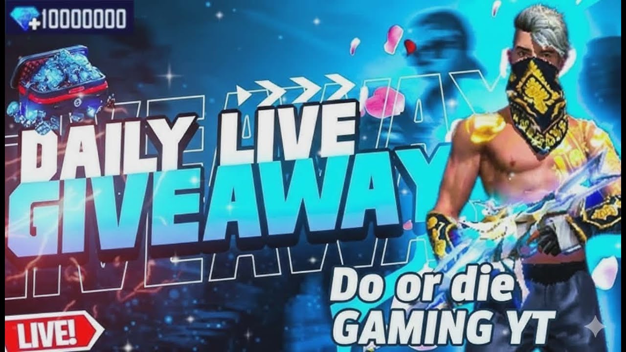 Do or die gaming garena Free fire live giveway//free fire live