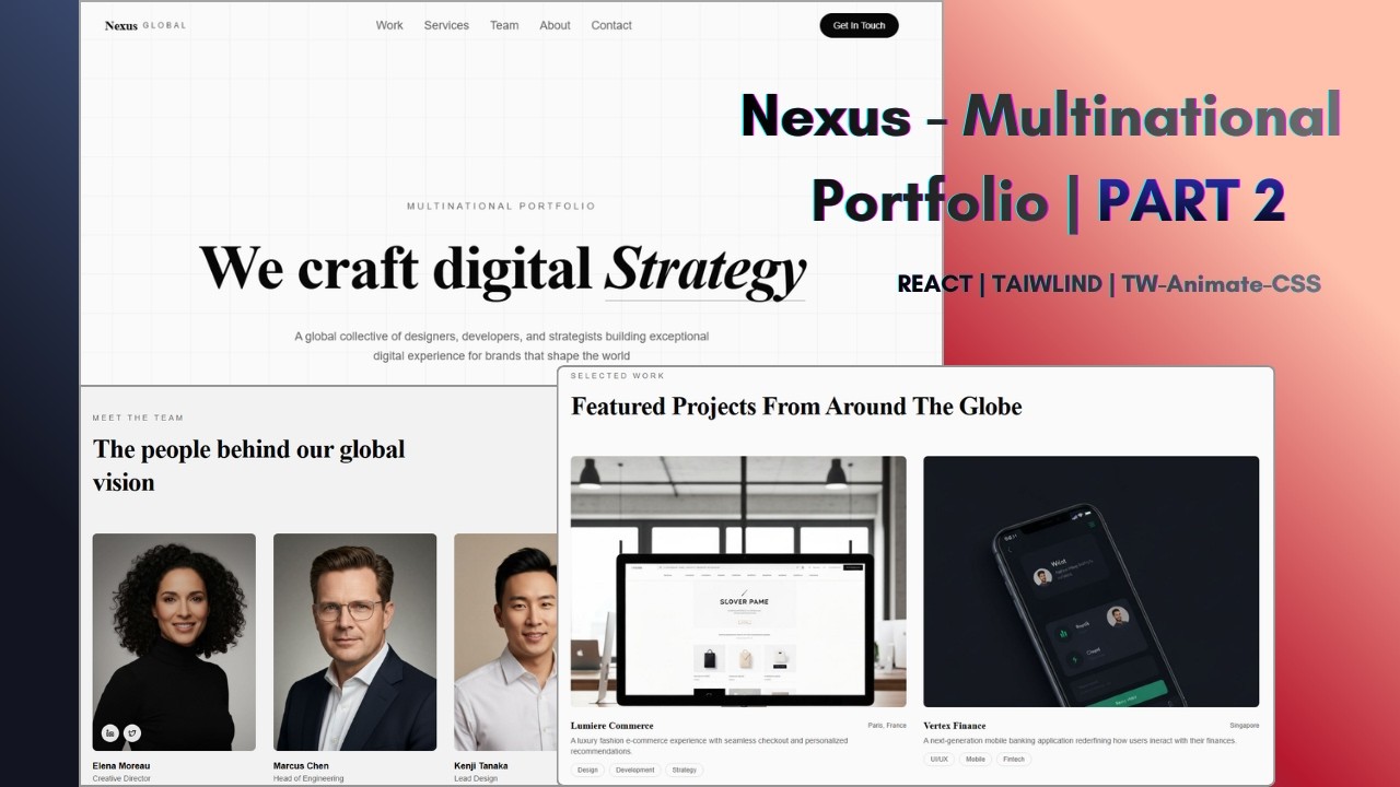 Build a Modern Portfolio with ReactJS and TailwindCSS | Part 2