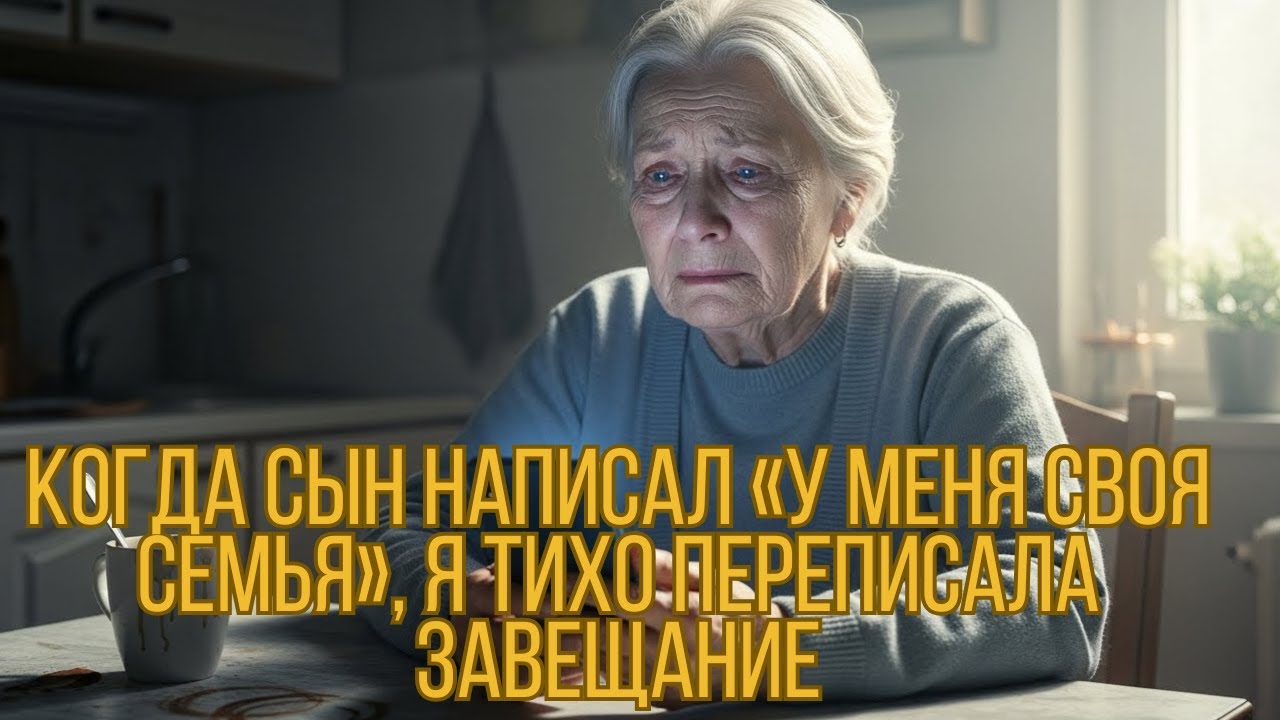 Когда сын написал «у меня своя семья», я тихо переписала завещание