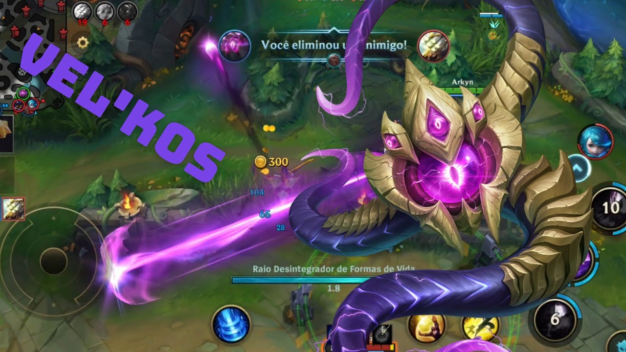 Gameplay com Vel'kos - O observador do vazio | WILD RIFT 