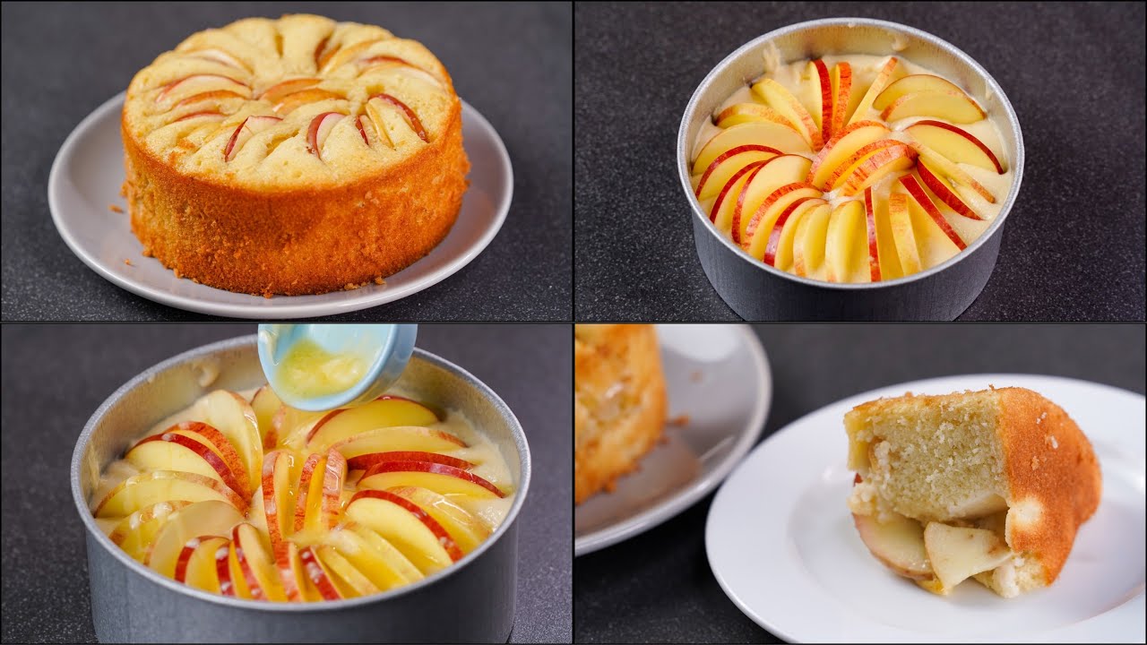 Apple Cake Recipe | Tender Apple Pie | Without Oven | Super Soft Fluffy Apple Cake | N'Oven Foods