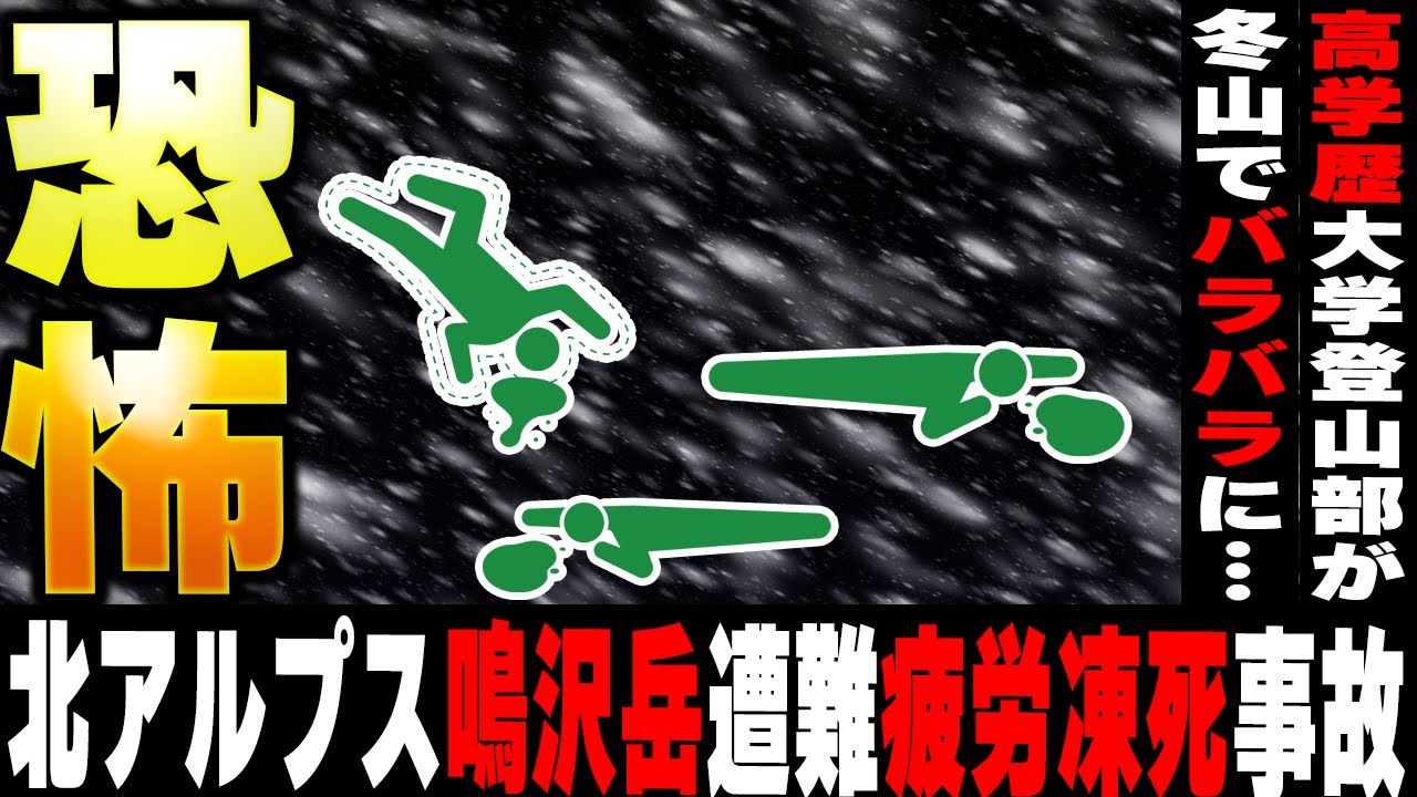 20歳女子大生が雪山で置き去りにされ凍死！？ベテラン登山家の油断・慢心・判断ミスが招いた最悪の結果→隊は分裂みんなバラバラの位置で凍死した2009年鳴沢岳遭難事故について徹底解説！【ゆっくり解説】