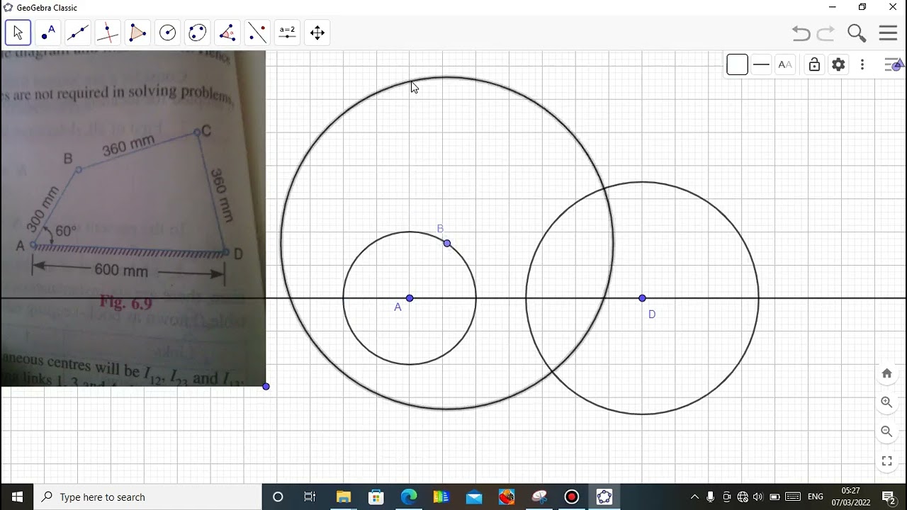 Four Bar Mechanism in Geogebra