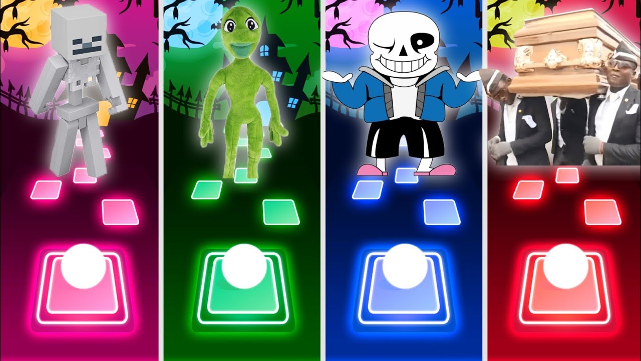 Skeleton Rap 🆚 Alien Dance 🆚 Sans 🆚 Coffin Dance Cover Tiles Hop Edm Rush 💥