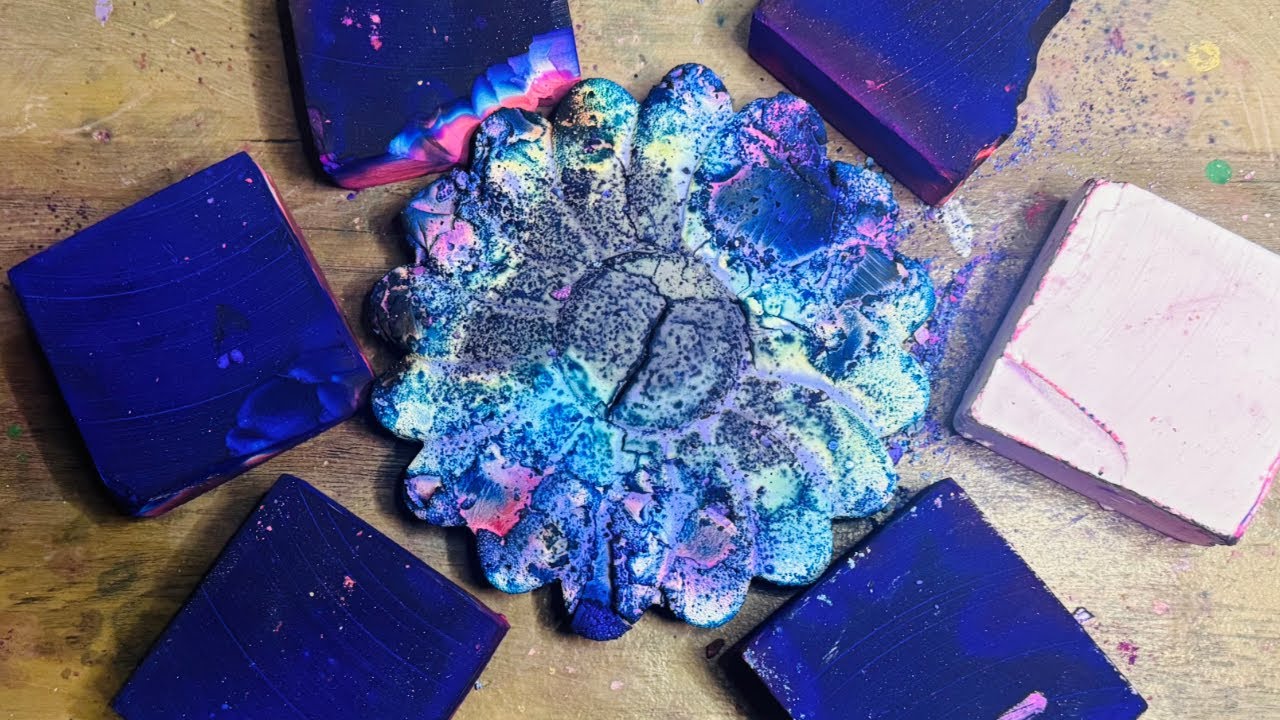 Deep Dyed Purple & Pink Snack Size Crush 🩷💜 | Gym Chalk ASMR | ASMR | #oddlysatisfying