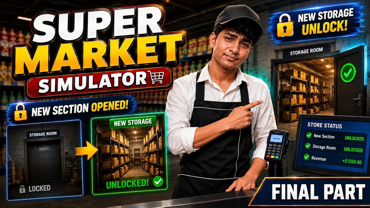 SUPER MARKET🍔|SIMULATOR PART-5!!|STORAGE SECTION UNLOCK🔓|ON STG😮‍💨|#supermarketsimulator#stg#tamil
