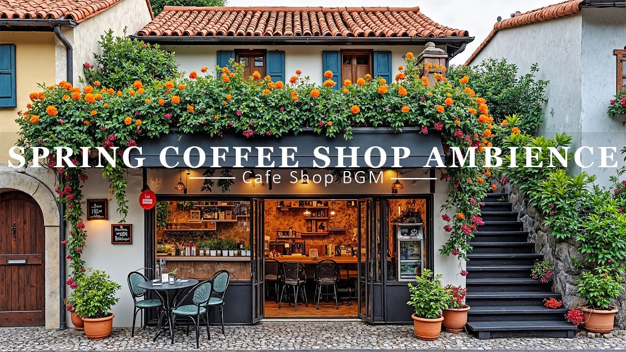 Весенняя Атмосфера Кофейни ☕ Нежный Утренний Джаз И Инструментальная Босса-Нова Для Отдыха, Учебы И