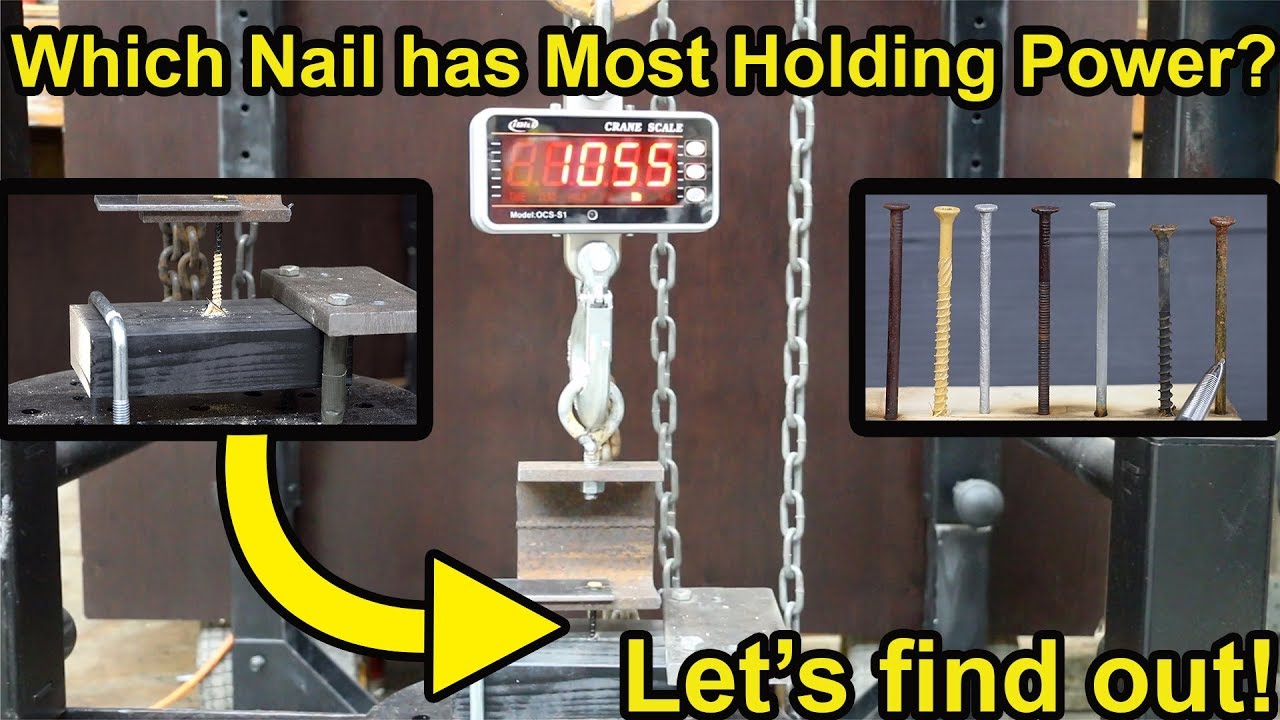Do Nails or Screws Have the Most Holding Strength (not shear strength)?  Let's find out!