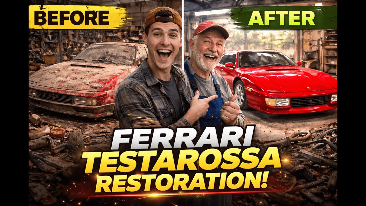 Ferrari Testarossa 1988 Restoration  polishing,repairing,painting, engine detailing,restoration👌🤷‍♀️