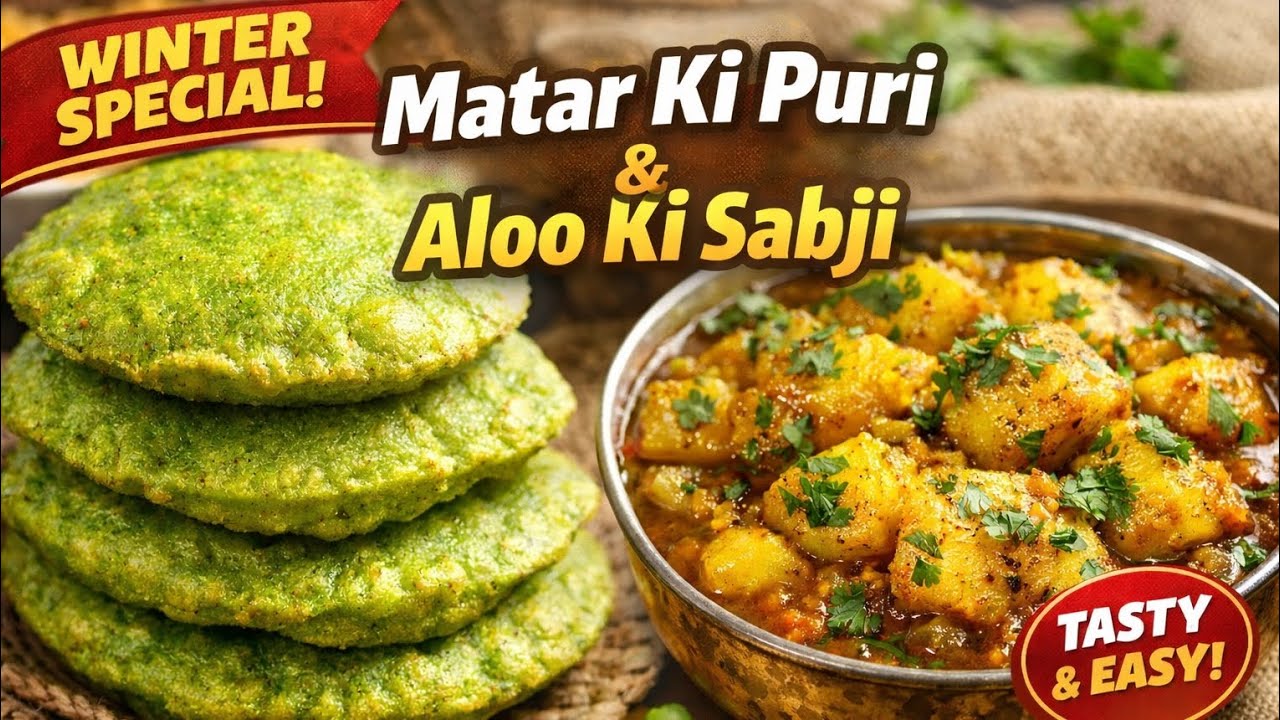 Matar ki Puri or Aloo ki  Sabji | Winter Special Recipe 