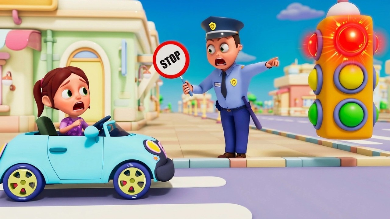 Regras de trânsito para crianças 🚦 Sinal Vermelho e Verde! 🔴🟢 Música Infantil e Desenho Animado