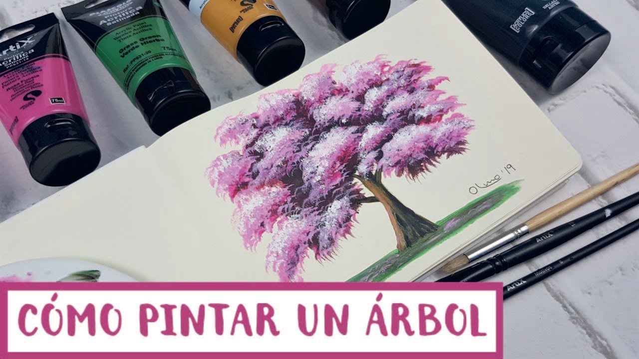 💚*Cómo pintar un árbol con acrílico*💚*Super fácil*💚