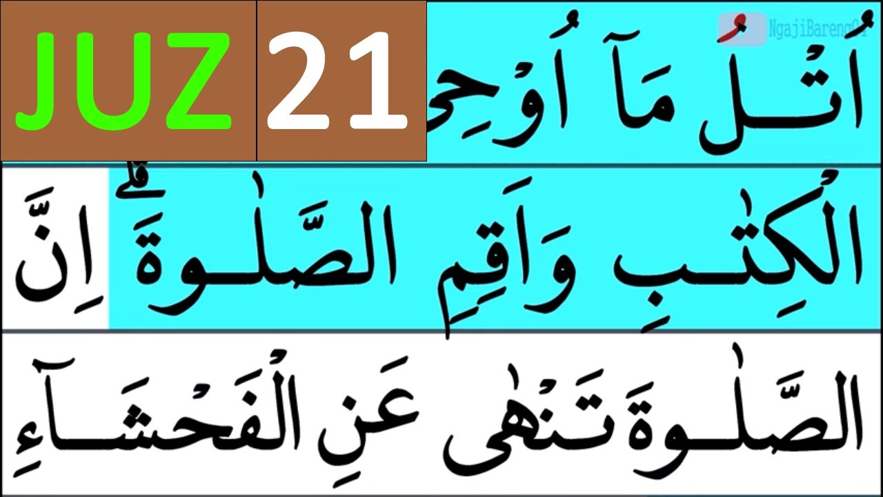 HURUF EKSTRA BESAR NGAJI QURAN JUZ 21 TADARUSAN