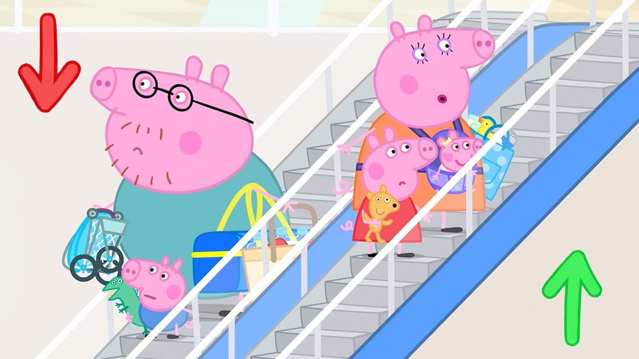 Unendliche Fahrt auf der Rolltreppe ⬆️ Peppa Pig Deutsch | 30 Minuten