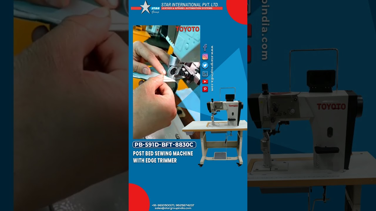 Revolutionizing Footwear Production | Next-Gen Post Bed Industrial Sewing Machine with Edge Trimmer
